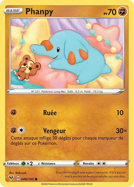 Phanpy, carte Pokémon VIV 86 — extension Voltage Éclatant