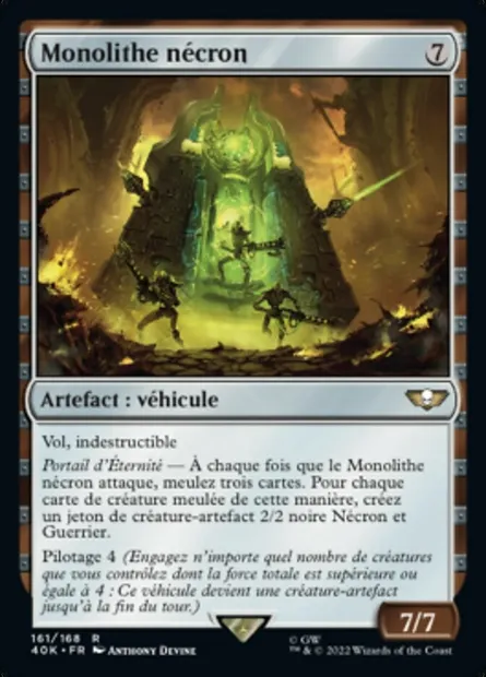 Monolithe nécron, carte Magic 40K 161 — extension Warhammer 40,000 Commander