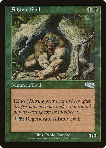 Albino Troll, Magic card USG 231 — Urza's Saga set