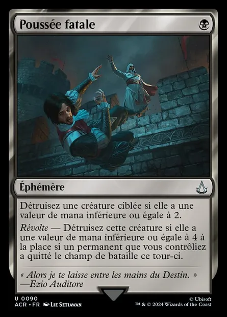 Poussée fatale, carte Magic ACR 90 — extension Assassin's Creed