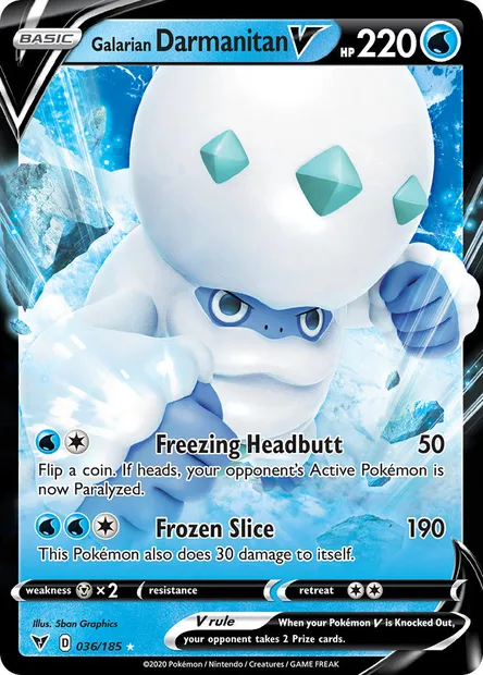 Galarian Darmanitan V, Pokémon card VIV 36 — Vivid Voltage set