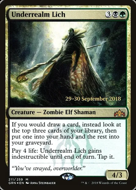 Underrealm Lich, Magic card PGRN 211s — Guilds of Ravnica Promos set