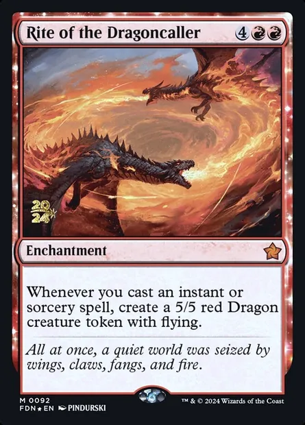 Rite du meneur de dragons, carte Magic PFDN 92s — extension Foundations Promos