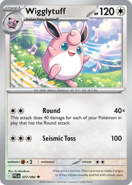 Wigglytuff, Pokémon card PFL 077 — Phantasmal Flames set