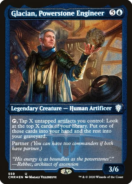 Glacian, Powerstone Engineer, Magic card CMR 559 — Commander Legends set
