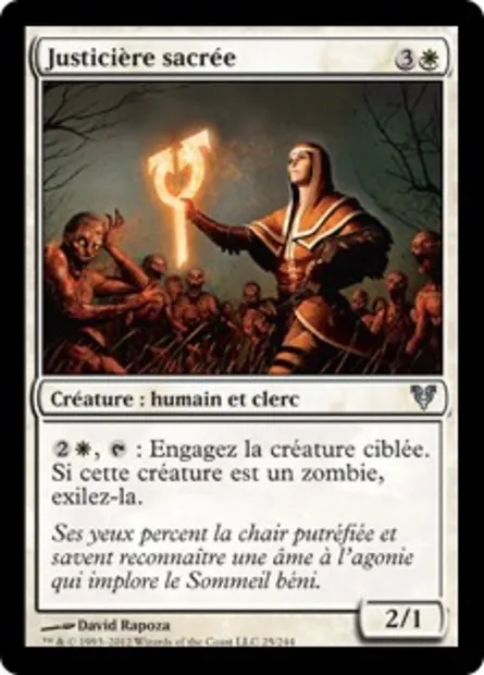 Justicière sacrée, carte Magic AVR 25 — extension Avacyn ressuscitée