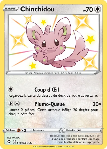 Chinchidou, carte Pokémon SHF SV093 — extension Destinées Radieuses