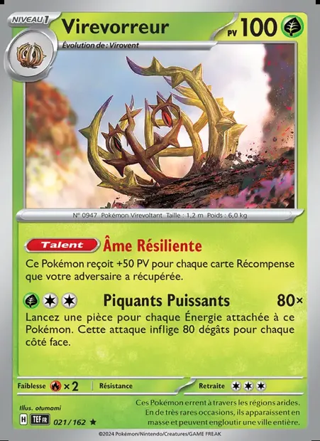 Virevorreur, carte Pokémon TEF 021 — extension Forces Temporelles