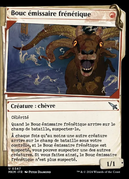 Bouc émissaire frénétique, carte Magic MKM 347 — extension Murders at Karlov Manor