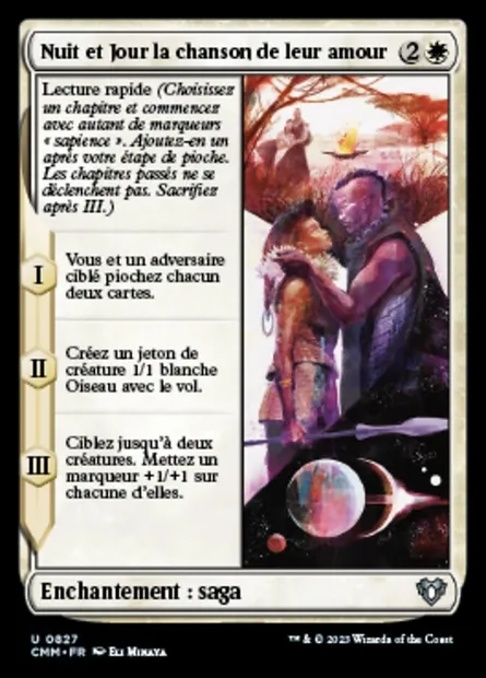 Nuit et Jour la chanson de leur amour, carte Magic CMM 827 — extension Commander Masters