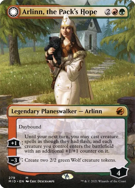 Arlinn, espoir de la meute // Arlinn, furie de la lune, carte Magic MID 279 — extension Innistrad : chasse de minuit