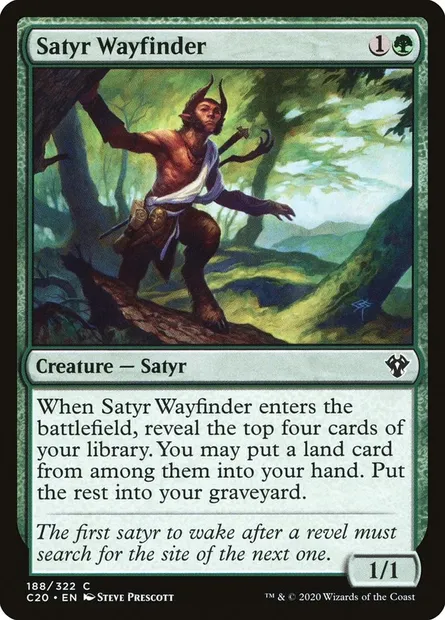 Satyr Wayfinder, Magic card C20 188 — Commander 2020 set