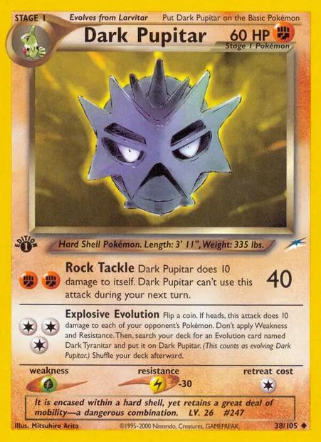 Dark Pupitar, Pokémon card NDE 38 — Neo Destiny set
