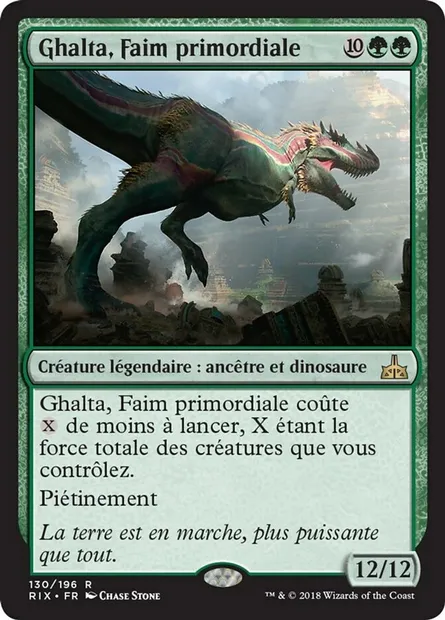 Ghalta, Faim primordiale, carte Magic RIX 130 — extension Les combattants d'Ixalan
