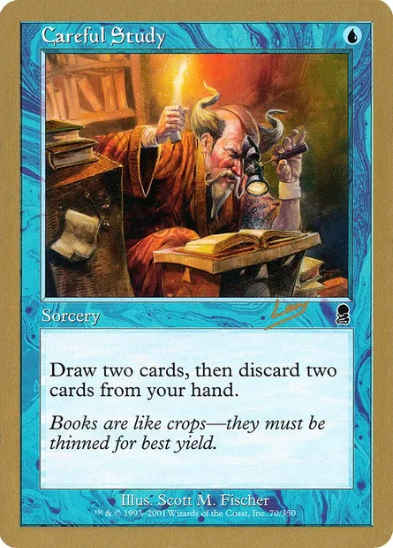 Careful Study, Magic card WC02 rl70 — World Championship Decks 2002 set
