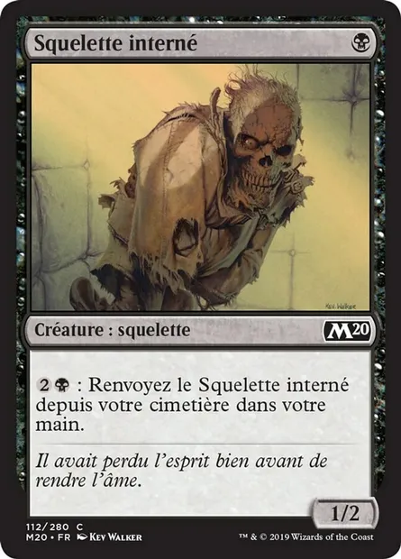 Squelette interné, carte Magic M20 112 — extension Core Set 2020