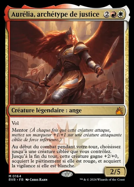 Aurélia, archétype de justice, carte Magic RVR 164 — extension Ravnica Remastered