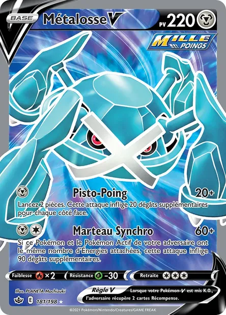 Métalosse V, carte Pokémon CRE 181 — extension Règne de Glace