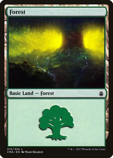 Forest, Magic card CMA 313 — Commander Anthology set