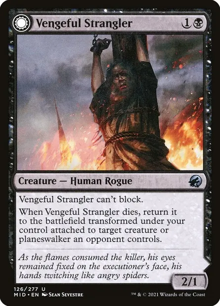 Vengeful Strangler // Strangling Grasp, Magic card MID 126 — Innistrad: Midnight Hunt set