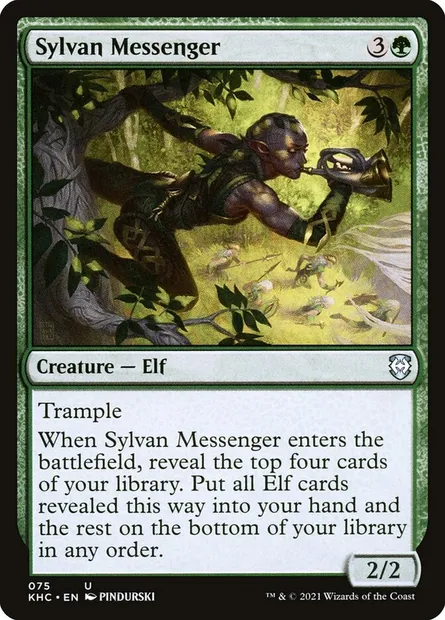 Sylvan Messenger, Magic card KHC 75 — Kaldheim Commander set