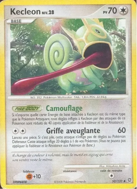 Kecleon, carte Pokémon SW 52 — extension Merveilles Secrètes