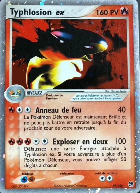 Typhlosion ex, carte Pokémon SS 99 — extension EX Tempête de sable