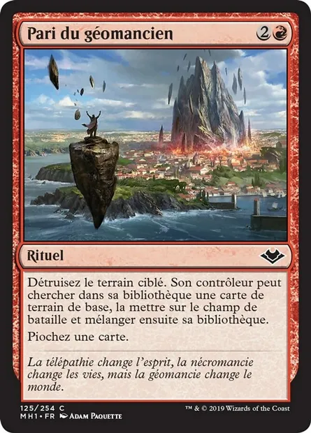 Pari du géomancien, carte Magic MH1 125 — extension Horizons du Modern