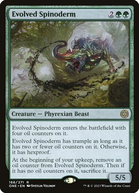 Evolved Spinoderm, Magic card ONE 166 — Phyrexia: All Will Be One set