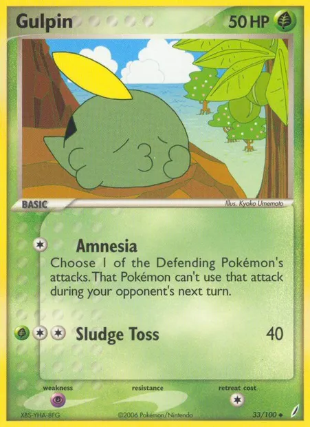 Gulpin, Pokémon card CG 33 — Crystal Guardians set