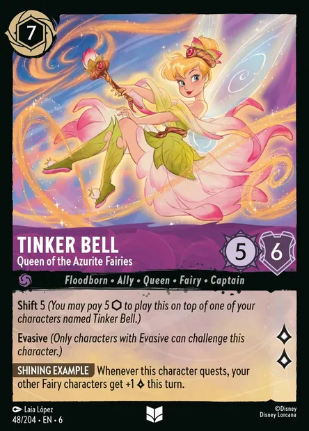Tinker Bell - Queen of the Azurite Fairies, Disney Lorcana card CH6-048 — Azurite Sea set