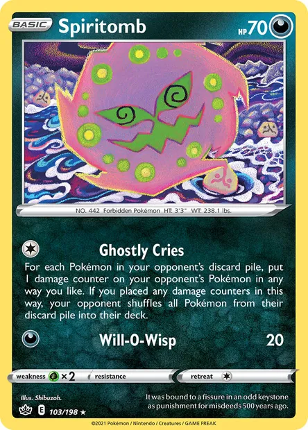 Spiritomb, Pokémon card CRE 103 — Chilling Reign set