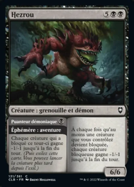Hezrou // Puanteur démoniaque, carte Magic CLB 131 — extension Commander Légendes : la bataille de la Porte de Baldur