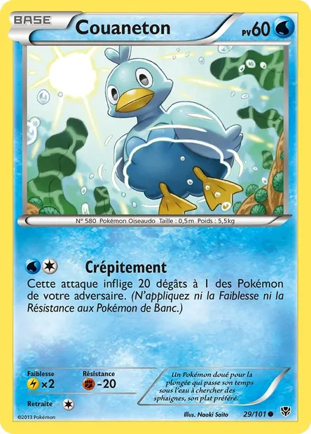 Couaneton, carte Pokémon PLB 29 — extension Explosion Plasma