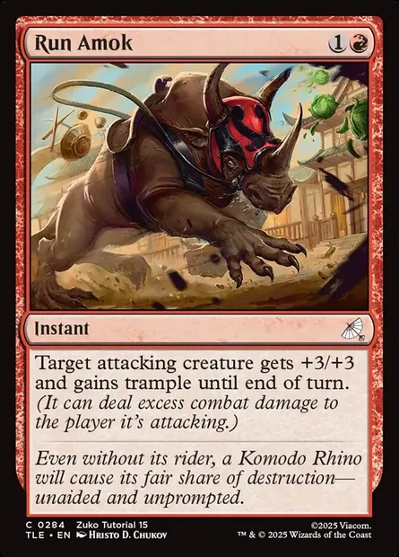 Run Amok, Magic card TLE 284 — Avatar: The Last Airbender Eternal set