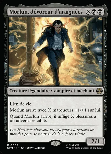 Morlun, dévoreur d'araignées, carte Magic SPM 59 — extension Marvel's Spider-Man