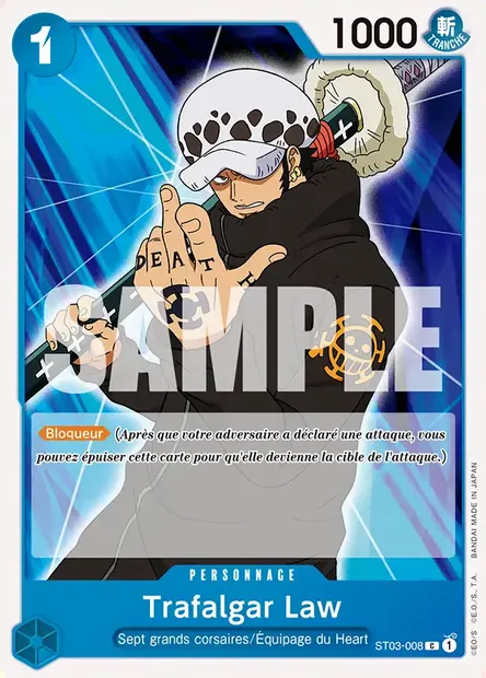 Trafalgar Law, carte One Piece ST03-008 — extension The Seven Warlords of the Sea