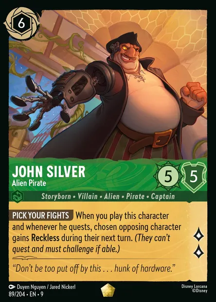 John Silver - Alien Pirate, Disney Lorcana card CH9-089 — Fabled set
