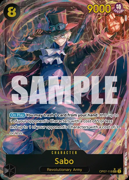 Sabo, One Piece card OP07-118 — 500 YEARS IN THE FUTURE set