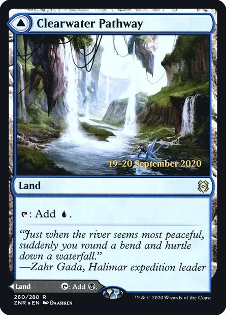 Clearwater Pathway // Murkwater Pathway, Magic card PZNR 260s — Zendikar Rising Promos set