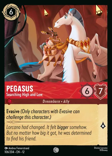 Pegasus - Searching High and Low, Disney Lorcana card CH12-106 — Wilds Unknown set