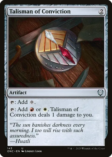Talisman of Conviction, Magic card ONC 143 — Phyrexia: All Will Be One Commander set