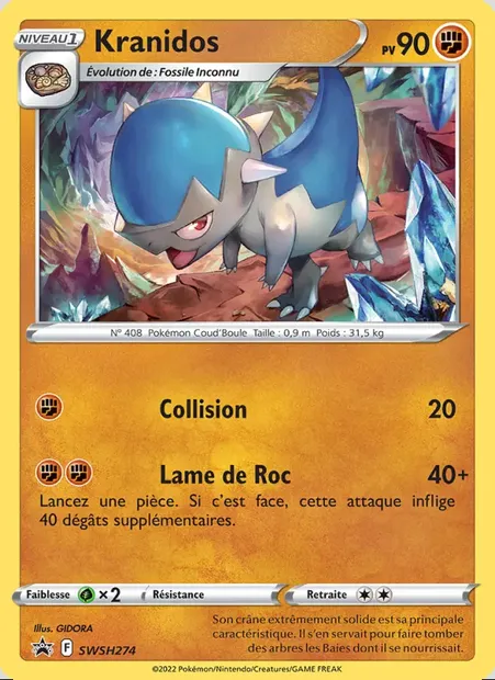 Kranidos, carte Pokémon SWSH 274 — extension Promo SWSH