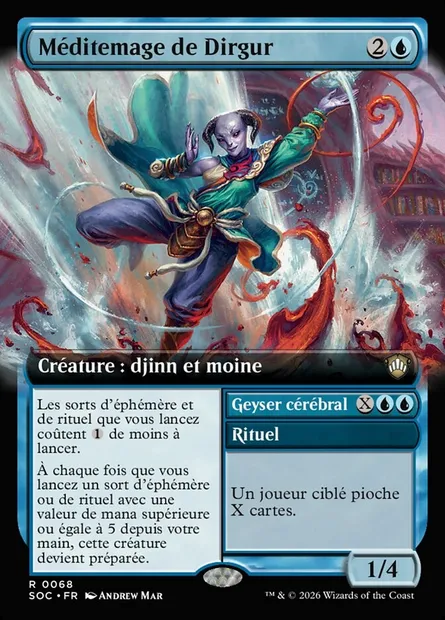 Méditemage de Dirgur // Braingeyser, carte Magic SOC 68 — extension Secrets of Strixhaven Commander