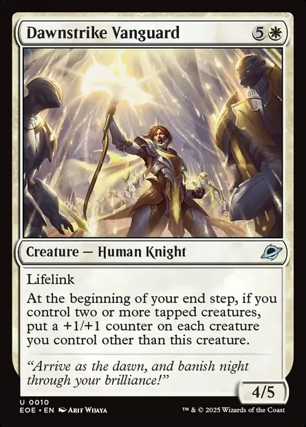 Dawnstrike Vanguard, Magic card EOE 10 — Edge of Eternities set