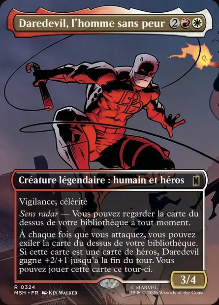 Daredevil, l'homme sans peur, carte Magic MSH 324 — extension Marvel Super Heroes