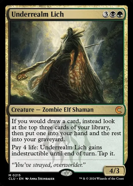 Underrealm Lich, Magic card CLU 215 — Ravnica: Clue Edition set