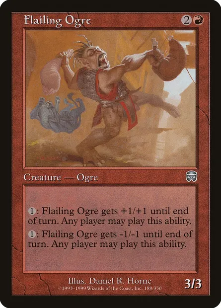 Flailing Ogre, Magic card MMQ 188 — Mercadian Masques set