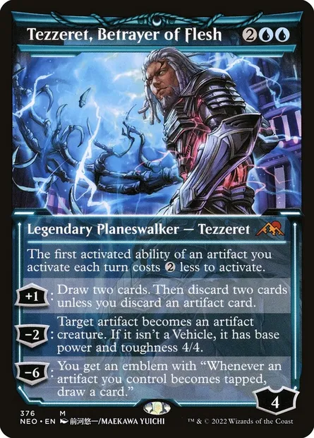 Tezzeret, Betrayer of Flesh, Magic card NEO 376 — Kamigawa: Neon Dynasty set