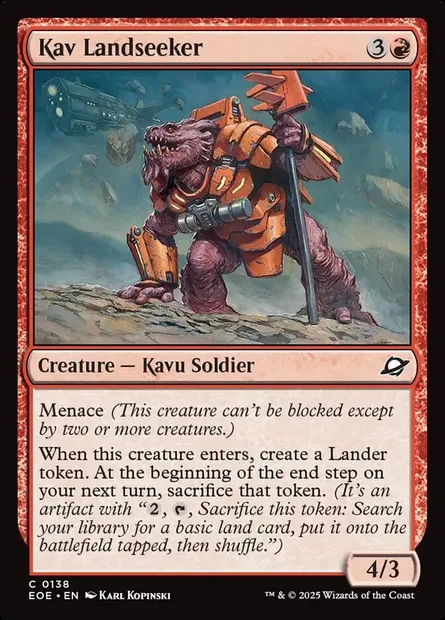 Kav Landseeker, Magic card EOE 138 — Edge of Eternities set
